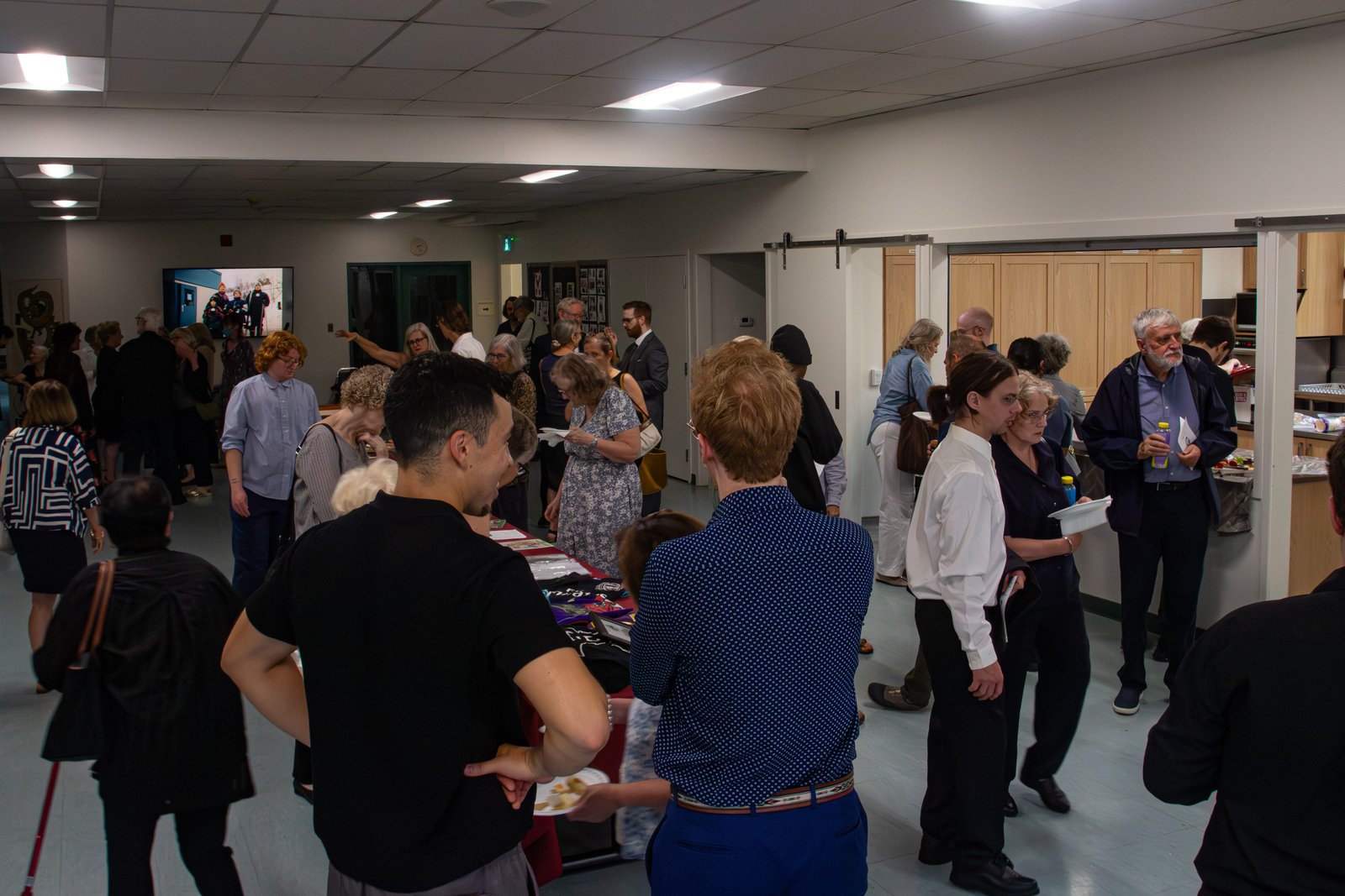 Family and friends gathered in Luxton Hall